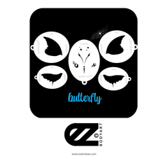 EZ Stencils - Butterfly 9 Stencil Set for Face Painting and Airbrush