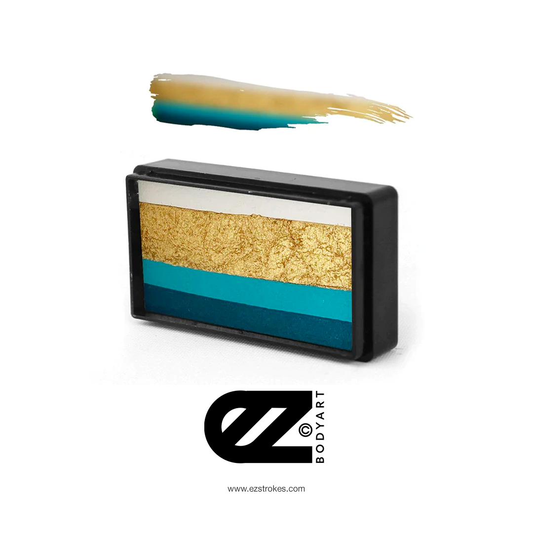Susy Amaro's EZStrokes Golden Collection "Golden Royal Sea" Arty Brush Cake