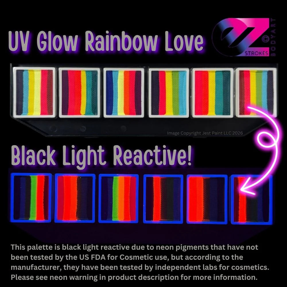 NEW! EZStrokes UV Glow - Rainbow Love Palette