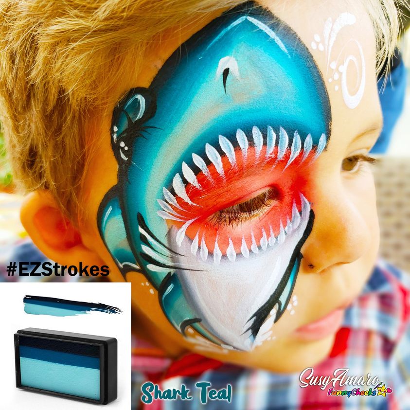 Susy Amaro's EZStrokes Collection "Shark Teal" Arty Brush Cake