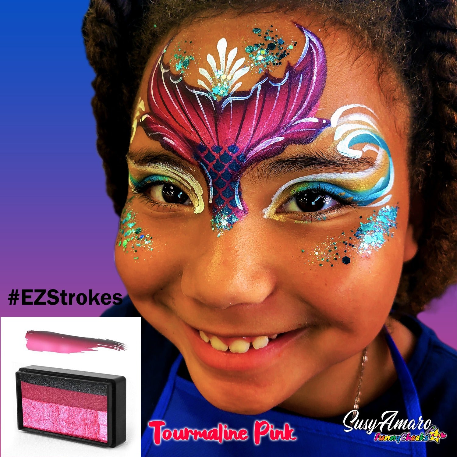 Susy Amaro's EZStrokes Shimmer Collection "Tourmaline Pink" Arty Brush Cake