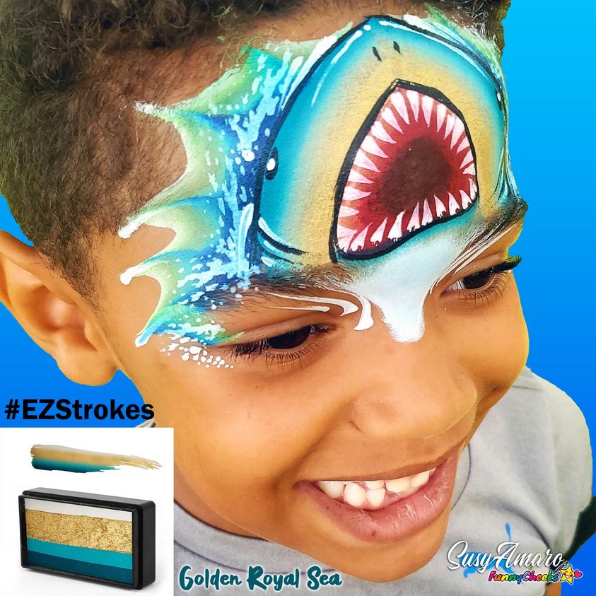 Susy Amaro's EZStrokes Golden Collection "Golden Royal Sea" Arty Brush Cake