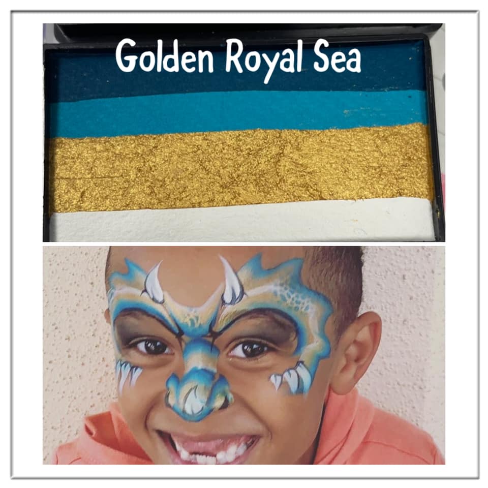 Susy Amaro's EZStrokes Golden Collection "Golden Royal Sea" Arty Brush Cake