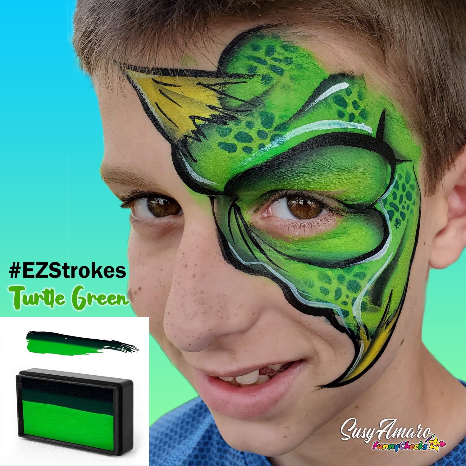 Susy Amaro's EZStrokes Collection "Turtle Green" Arty Brush Cake