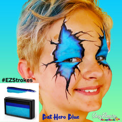 Susy Amaro's EZStrokes Collection "Bat Hero Blue" Arty Brush Cake